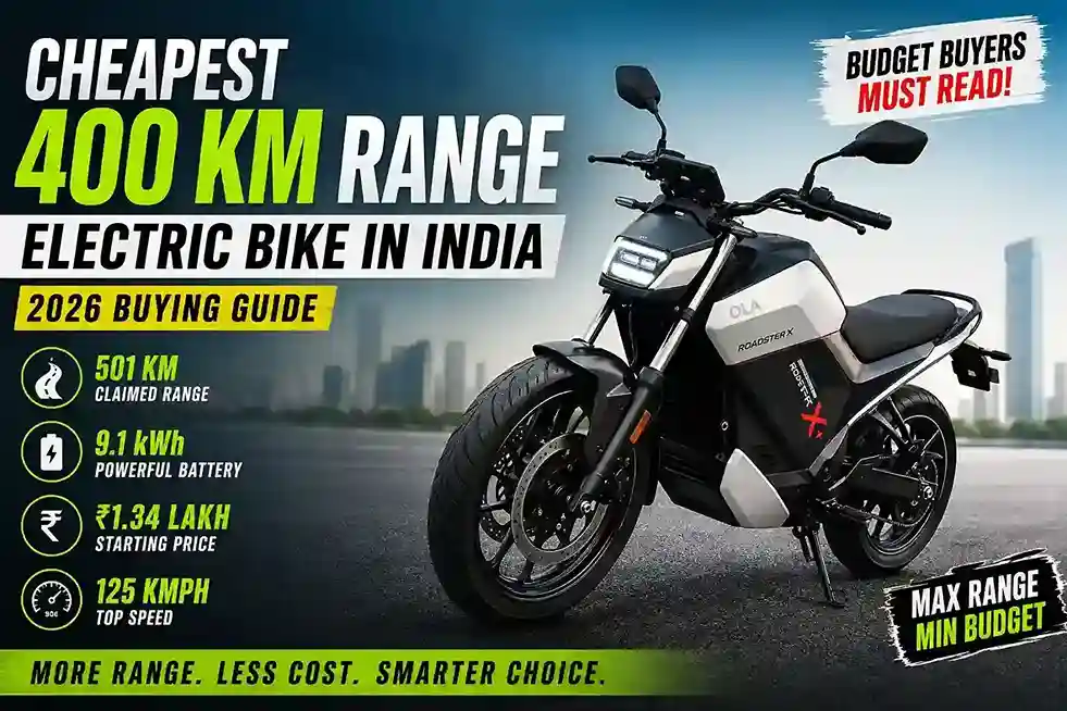 cheapest 400 km range electric bike in india